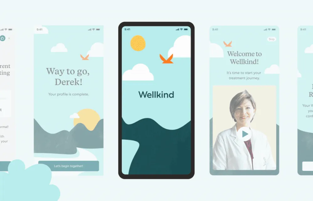 Animated GIF of the app onboarding flow