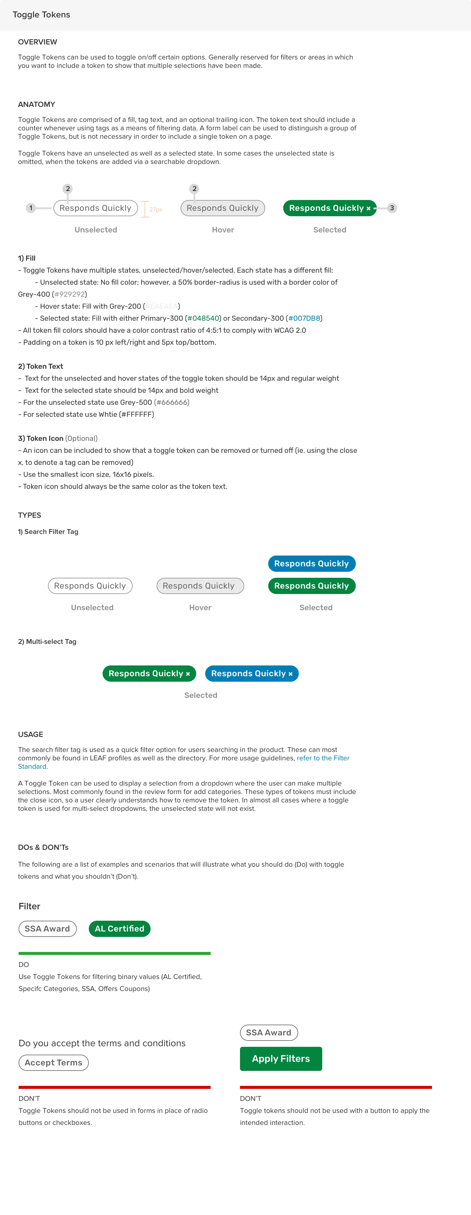 Example of Switch/toggle documentation